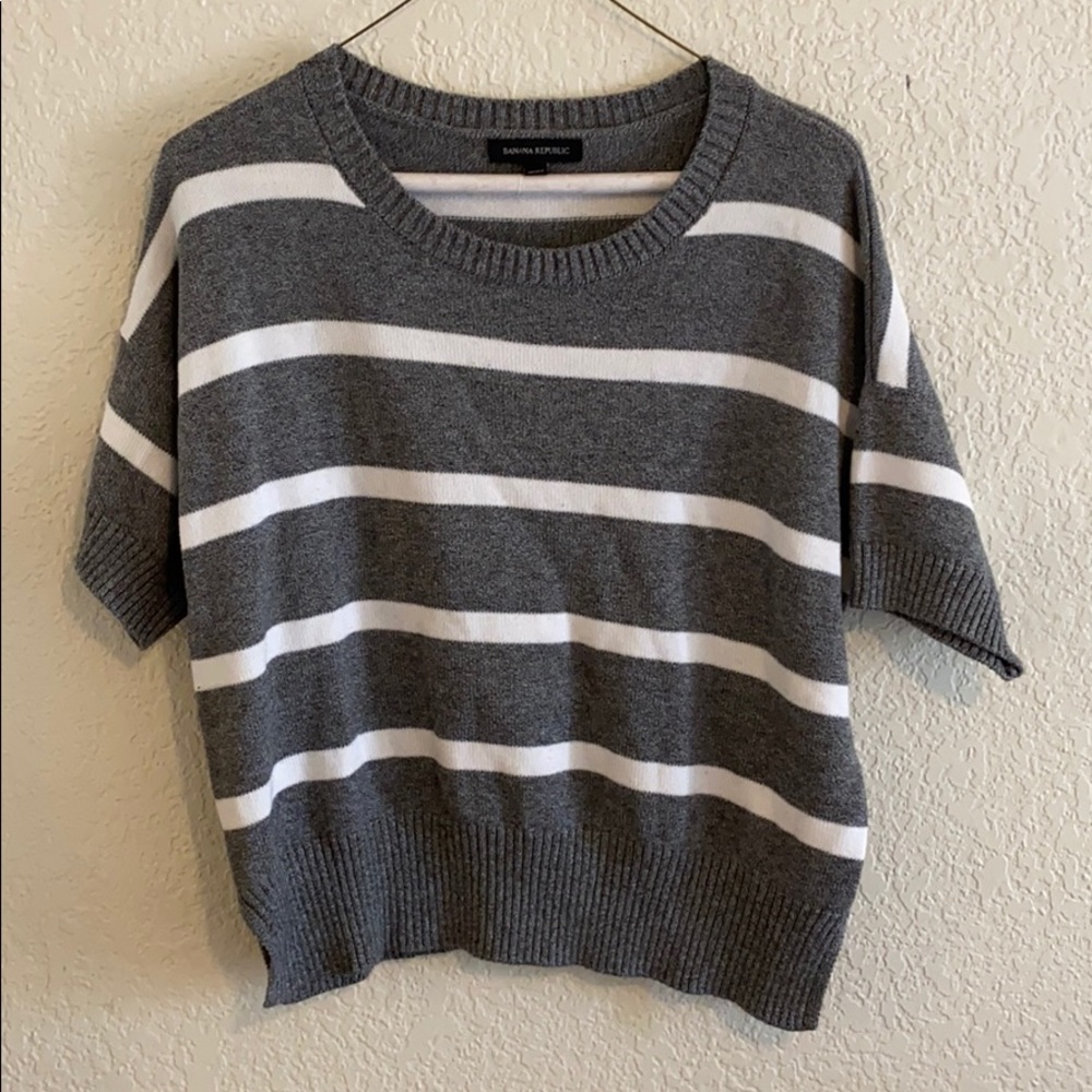 Striped half sleeve banana republic sweater